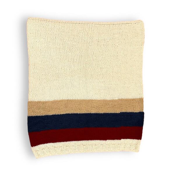 Handknit Pillow Cover Pillowcase Striped 27" x 22" Preppy Minimalist Lodge Ski - Picture 8 of 11